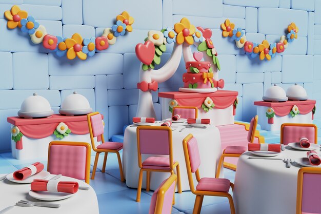 3d rendering of wedding illustration
