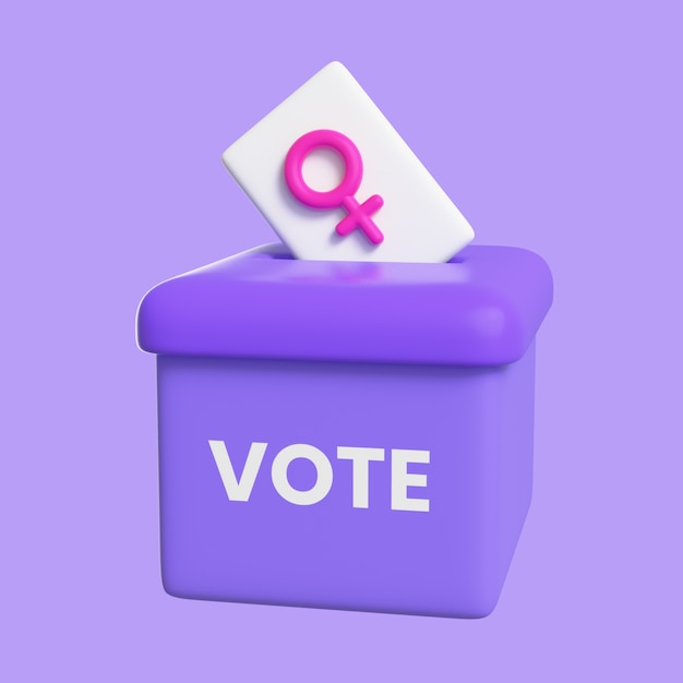 Free PSD 3d rendering of women's day icon