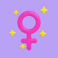 Free PSD 3d rendering of women's day icon