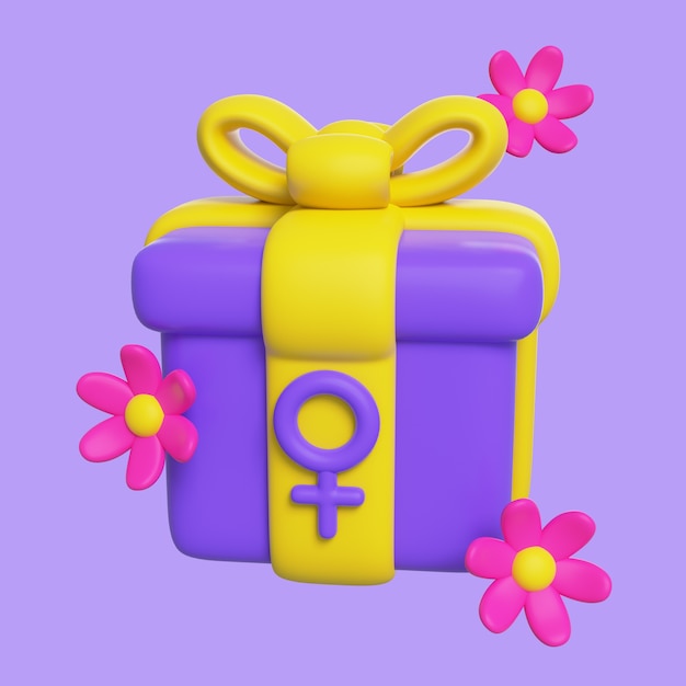 Free PSD 3d rendering of women's day icon