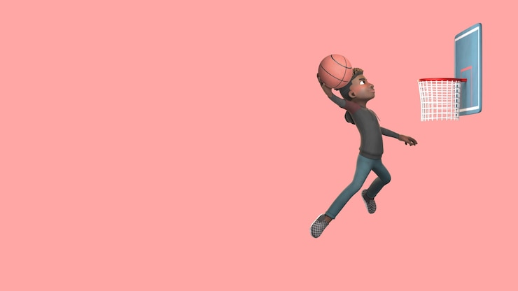 Free PSD 3d rending of mike playing sport