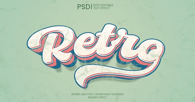 Free PSD 3d retro text effect