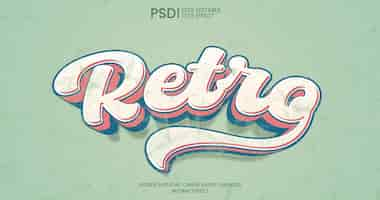 Free PSD 3d retro text effect