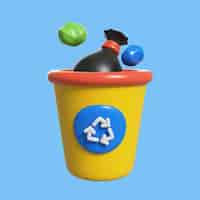 Free PSD 3d rules icon with trash