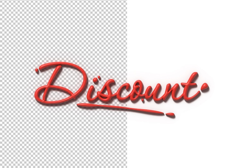 Free PSD 3d sale discount lettering typographical 3d illustration design
