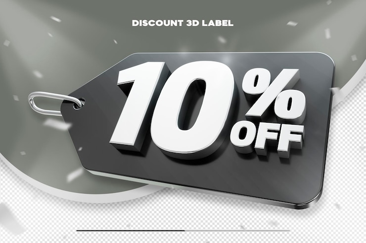 Free PSD 3d sales discount price tag for composition 10 percent