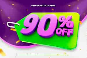 Free PSD 3d sales discount price tag for composition 90 percent