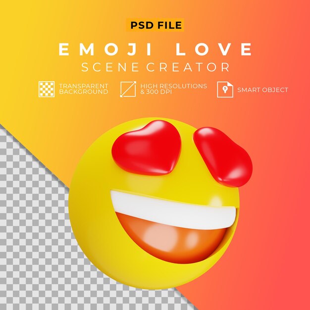 笑顔の絵文字3d プレミアムpsdファイル