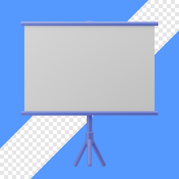 3d screen projector object with transparent background