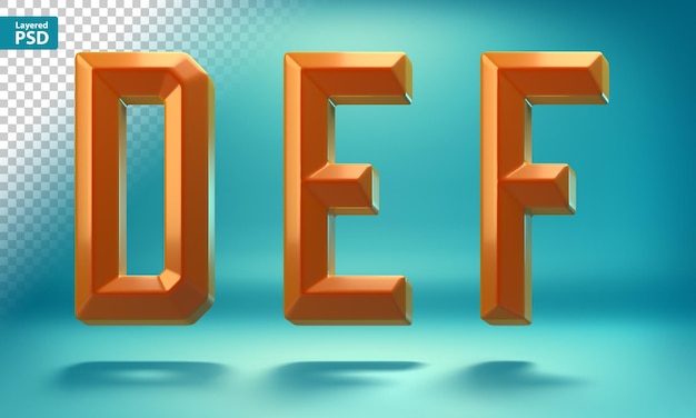 Free PSD 3d sharp geometric letters