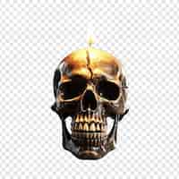 Free PSD 3d skull with burning candle halloween holiday isolated on transparent background