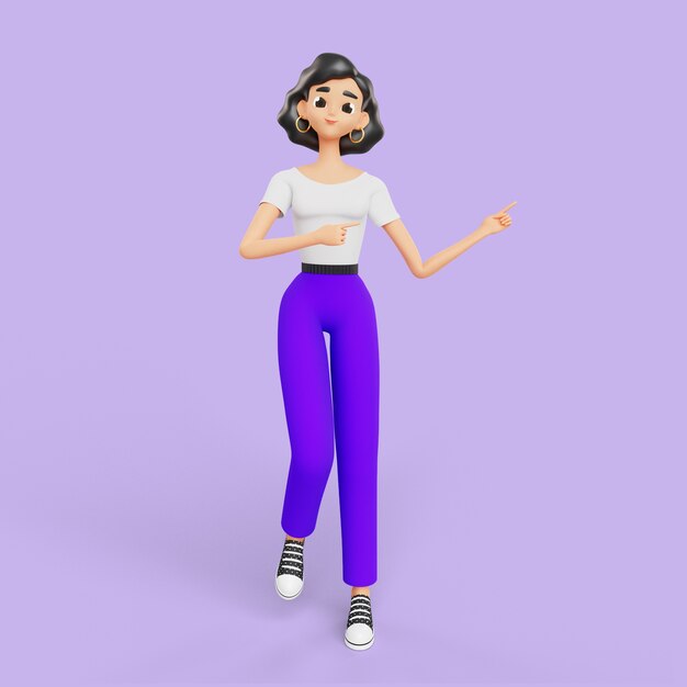 3D смайлик женщина делает танцевальные движения
