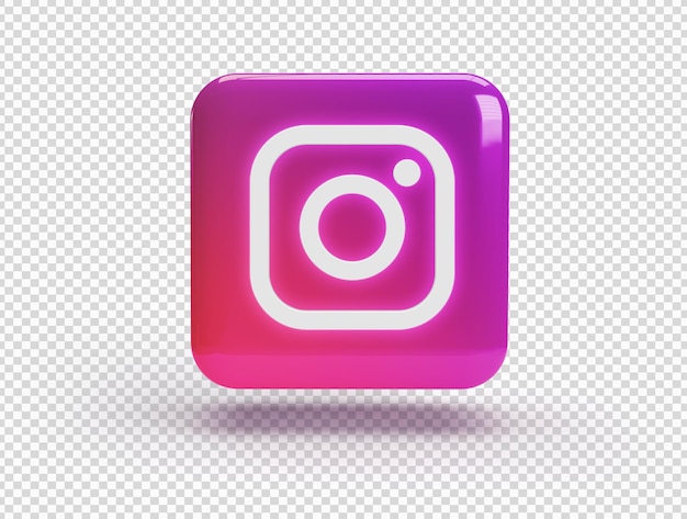 Бесплатный PSD 3d квадрат с логотипом instagram