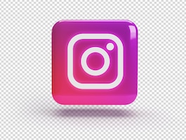 3d square with instagram logo