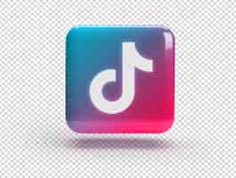 Free PSD 3d square with tiktok logo