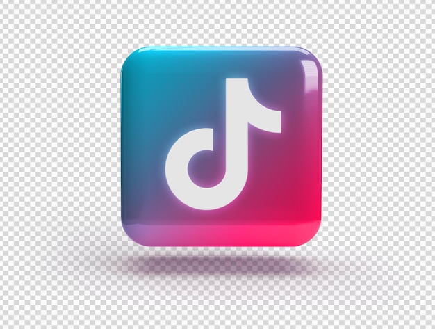3D Square with TikTok Logo