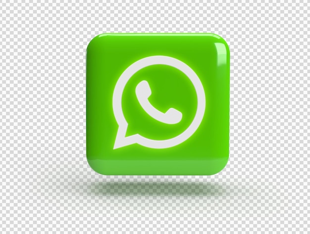 Free PSD 3d square with whatsapp logo