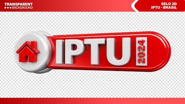 Free PSD 3d stamp logo residential tax brazil iptu of houses and apartments