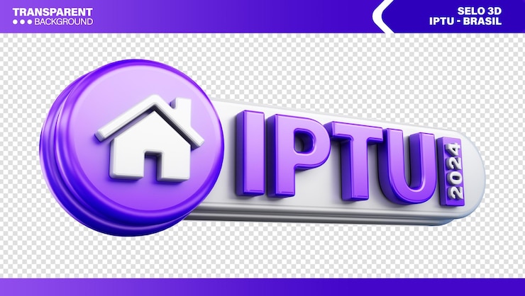 무료 PSD 3d 우표 로고 주거 세금 브라질 집과 아파트의 iptu