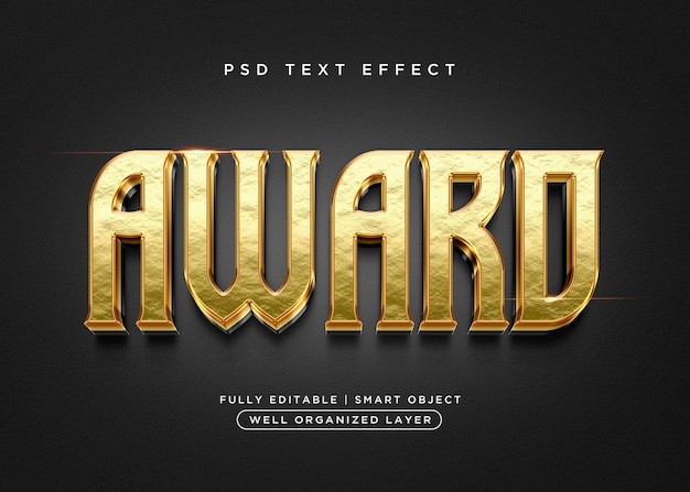 3d style award text effect
