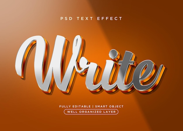 3d style write text effect