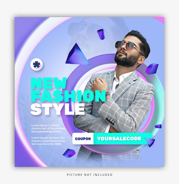 PSD gratuito modello di instagram per social media di moda stilista 3d