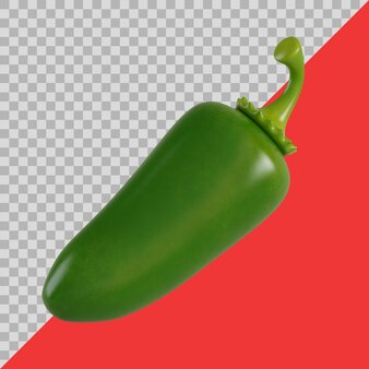 3d stylized jalapeno pepper pod