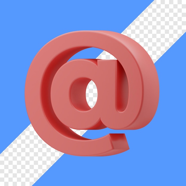 3d at symbol icon with transparent background