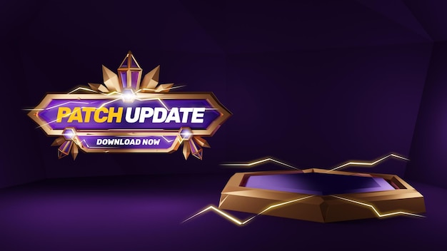 3d template gold purple game look podium