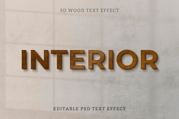 3Dテキスト効果PSD、木製の高品質テンプレート