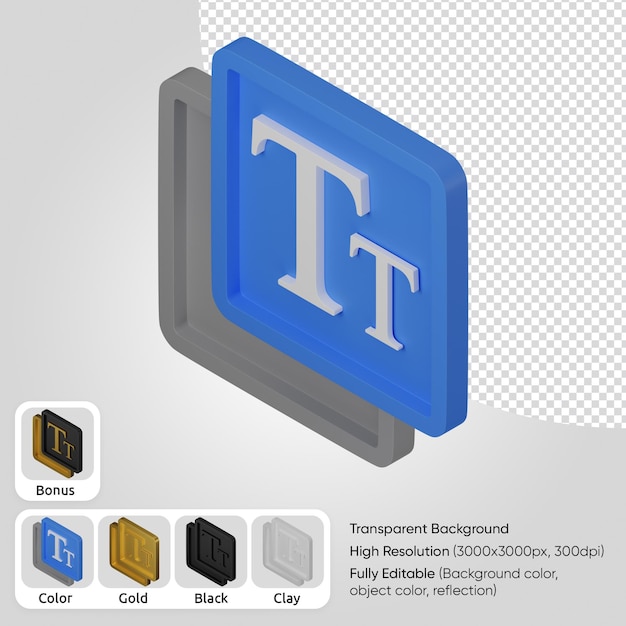 3d text icon