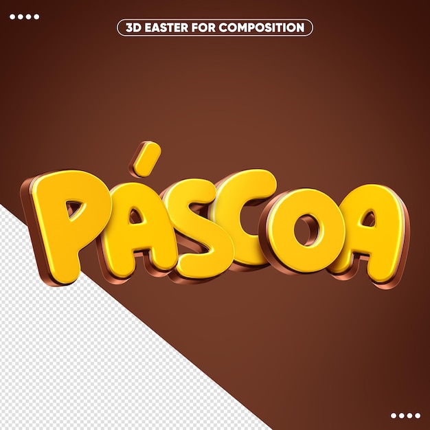 Free PSD 3d text word easter