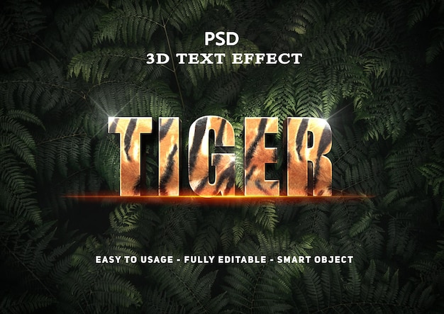 3d tiger text style effect