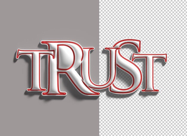 3D Trust Lettering Типографский 3d дизайн иллюстрации