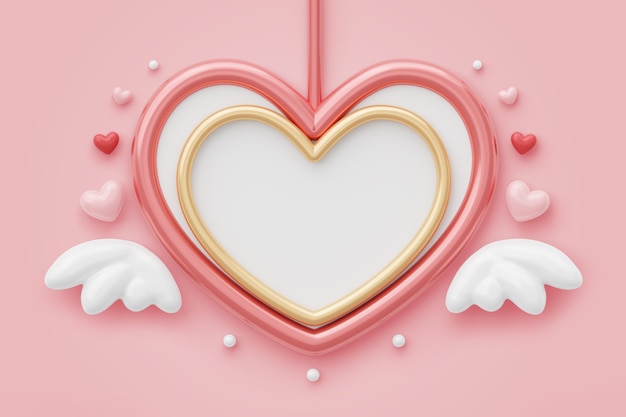 Free PSD 3d valentines day celebration background