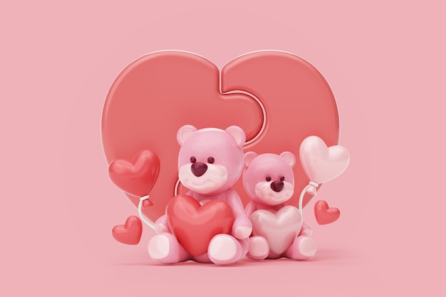 3d valentines day celebration background