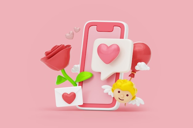 3d valentines day celebration background