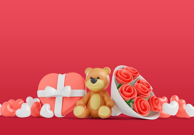 3d valentines day celebration illustration