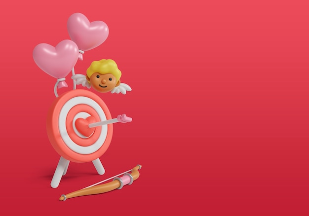 Free PSD 3d valentines day celebration illustration