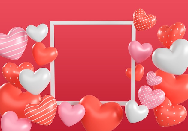 Free PSD 3d valentines day celebration illustration