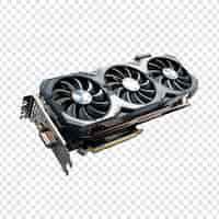 Free PSD 3d video graphics card isolated on transparent background