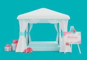 Free PSD 3d wedding sales podium background