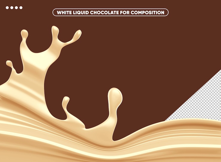 Free PSD 3d white liquid chocolate for makeup
