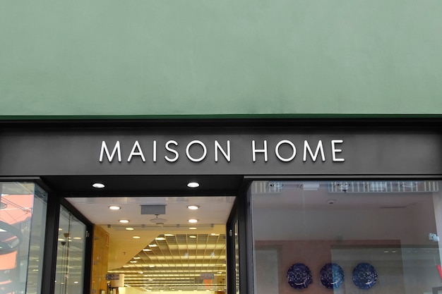 3d white logo mockup facade sign