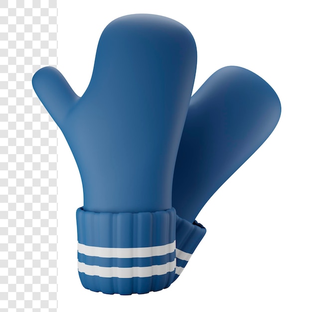 3d winter gloves Premium Psd