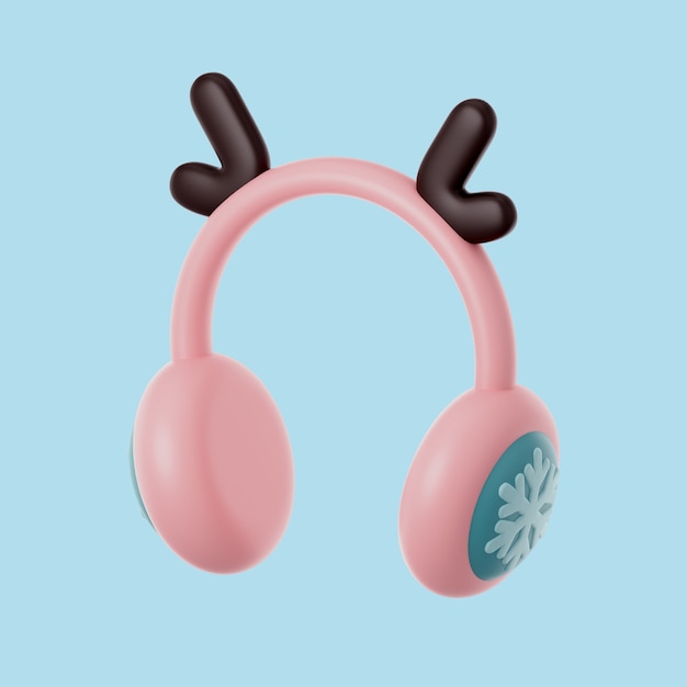 3d winter icon with ear covers