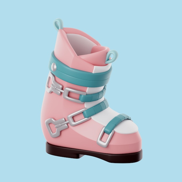 3d winter icon with snow boot