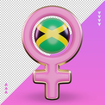 3d women day symbol jamaica flag rendering front view
