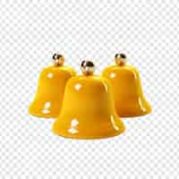 Free PSD 3d yellow bell isolated on transparent background