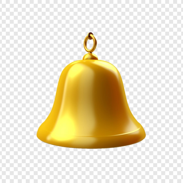 Free PSD 3d yellow bell isolated on transparent background